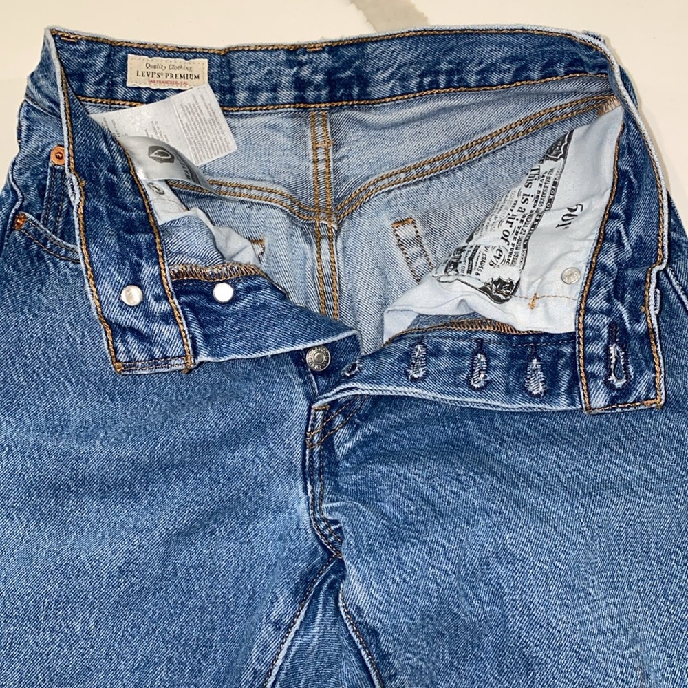 Levis 501s Button Fly Jeans Patchwork Unique One … - image 4